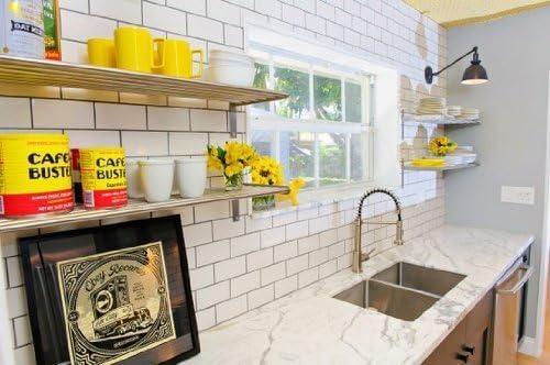 Tenedos White Ceramic 3x6 Glossy Subway Wall Tile Backsplash for Kitchen, Bathroom Shower, Accent Decor, Fireplace (80 Pieces - Box of 10 sq.ft.)