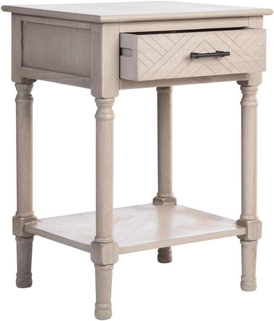 SAFAVIEH Peyton French Beige Rectangle Wood Storage End Table (19 in. W x 15.8 in. D x 26 in. H)