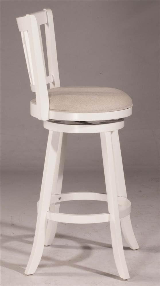 25" Fairfox Swivel Counter Height Barstool with Back, Ecru Upholstery - Hillsdale Furniture