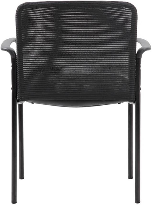 Guest Chair Black - Boss Office Products: Modern Upholstered Office Seating with Lumbar Support, Fixed Arms