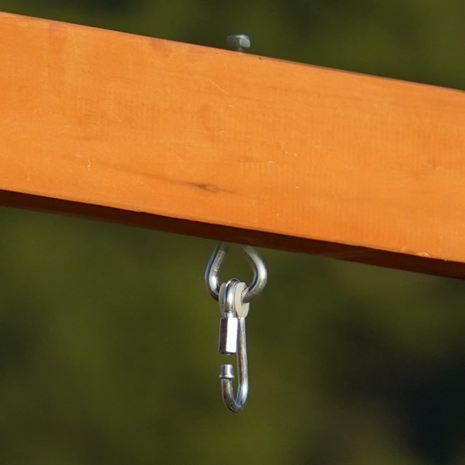 Dolphin Playground Wooden Swing Sets for Backyard, Family DIY Kit for Any Swings, Outdoor Playset for Kids with Trapeze Swing Bar and 2 Belt Swings, Heavy Duty Playground Accessories, Ages 3-10