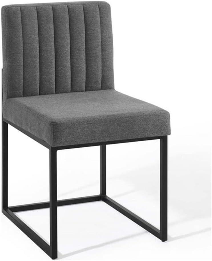 Modway Carriage Channel Tufted Sled Base Upholstered Fabric Dining Chair