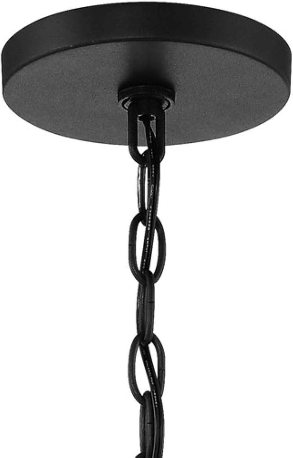 Minka Lavery Coal Black Pendant Chandelier 18" Wide Modern Clear Outer White Inner Glass 3-Light Fixture for Dining Room House