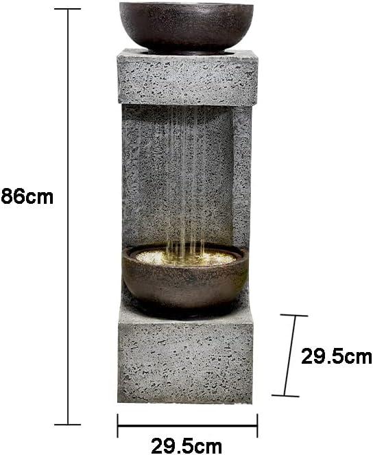Hi-Line Gift Ltd. 34" H Rainfall Fountain with Bowl On Top with LEDS