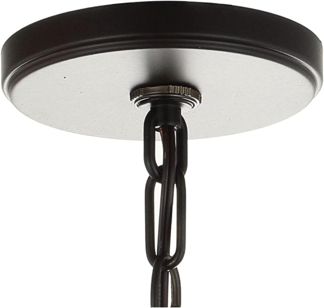 Thatcher 17" Metal LED Pendant Light, Oil Rubbed Bronze/White