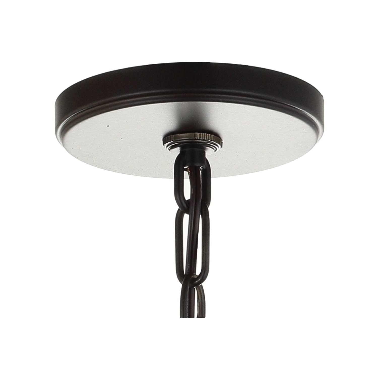 Thatcher 17" Metal LED Pendant Light, Oil Rubbed Bronze/White