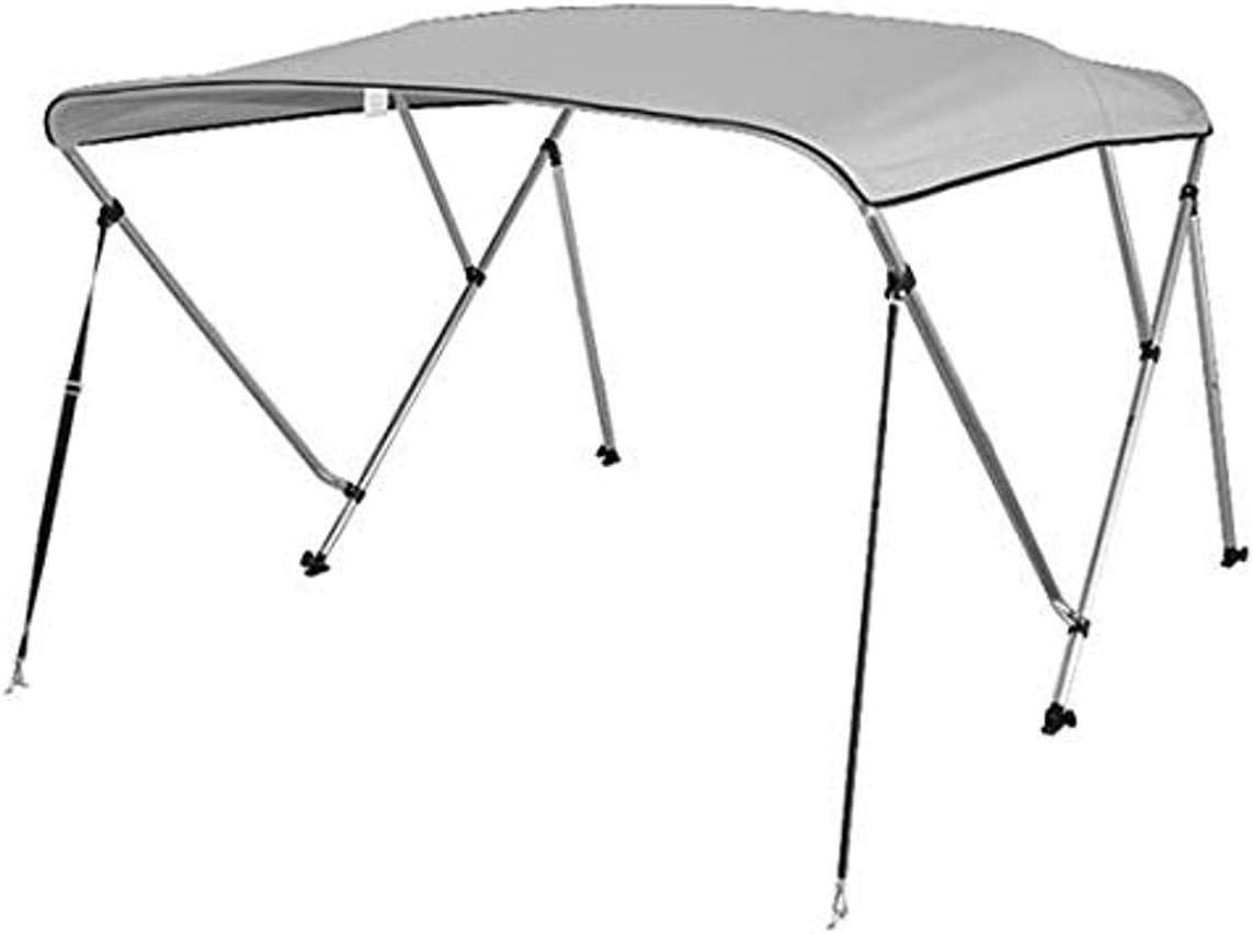 SereneLife 3 Bow Bimini Top - 2 Straps And 2 Rear Support Poles With Marine-Grade 600D Polyester Canvas (Gray) | Wayfair