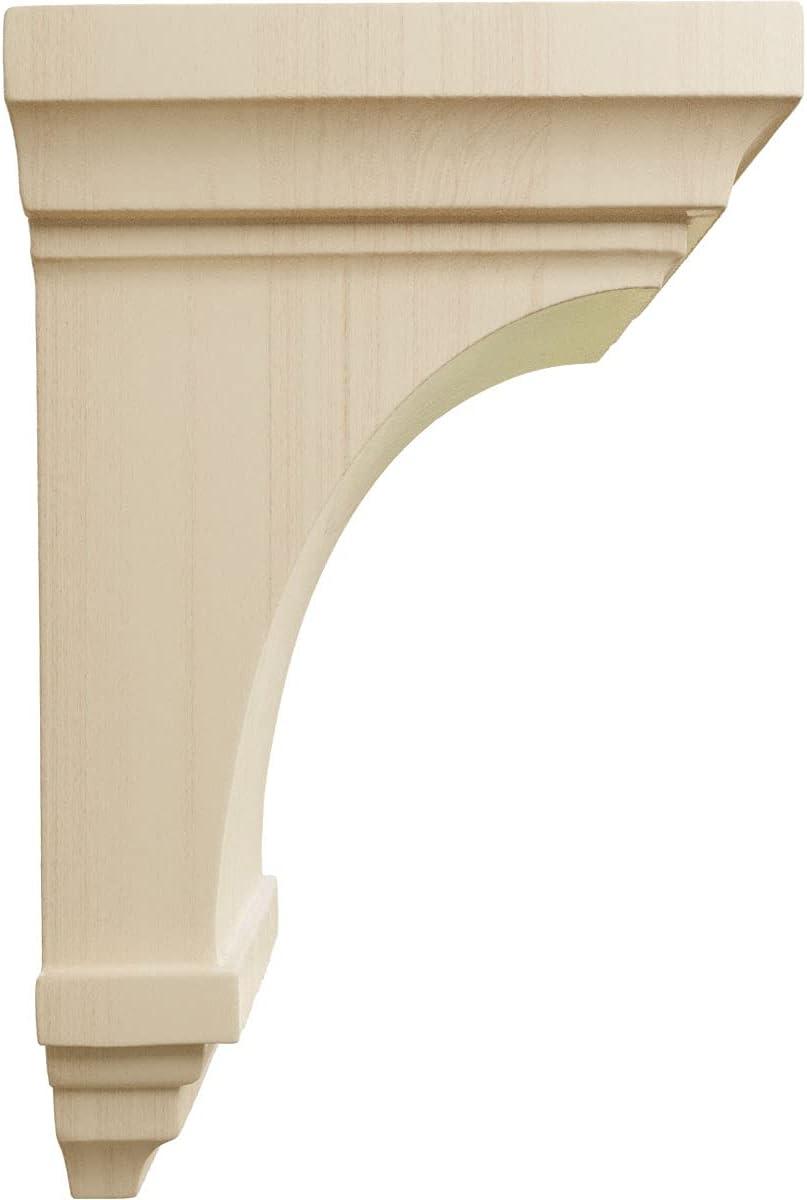 Ekena Millwork 3 1/2"W x 3 3/4"D x 6"H Mini Jefferson Wood Corbel, Rubberwood