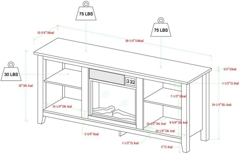 Walker Edison Traditional Fireplace TV Stand for TVs Up to 64" - Black