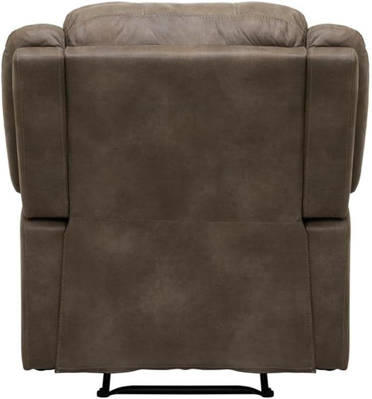 Lexicon Fairview Polished Microfiber Upholstered Manual Recliner in Brown