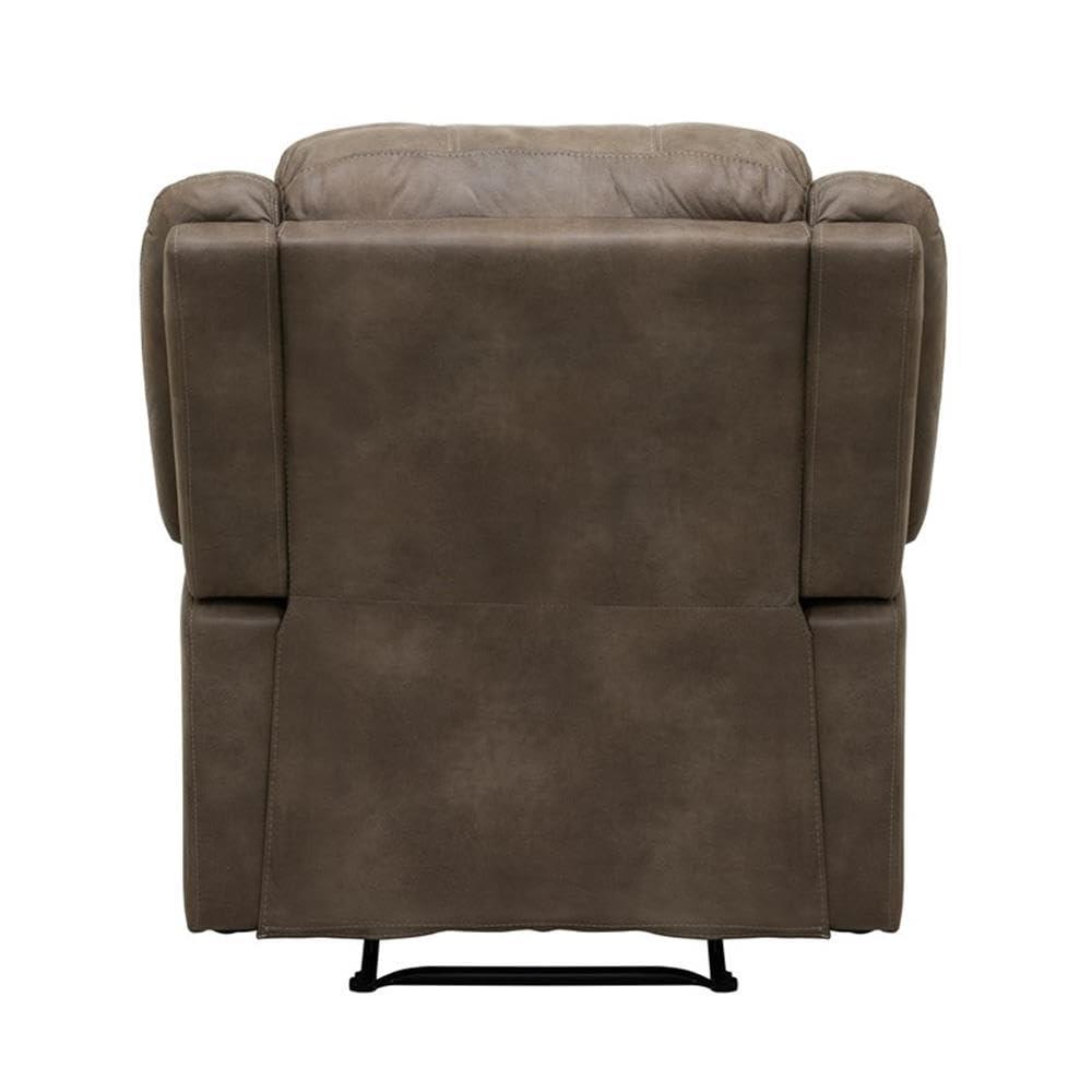 Lexicon Fairview Polished Microfiber Upholstered Manual Recliner in Brown