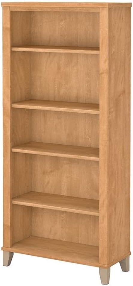 Bush Furniture Somerset 5 Shelf Tall Bookcase in Maple Cross Finish