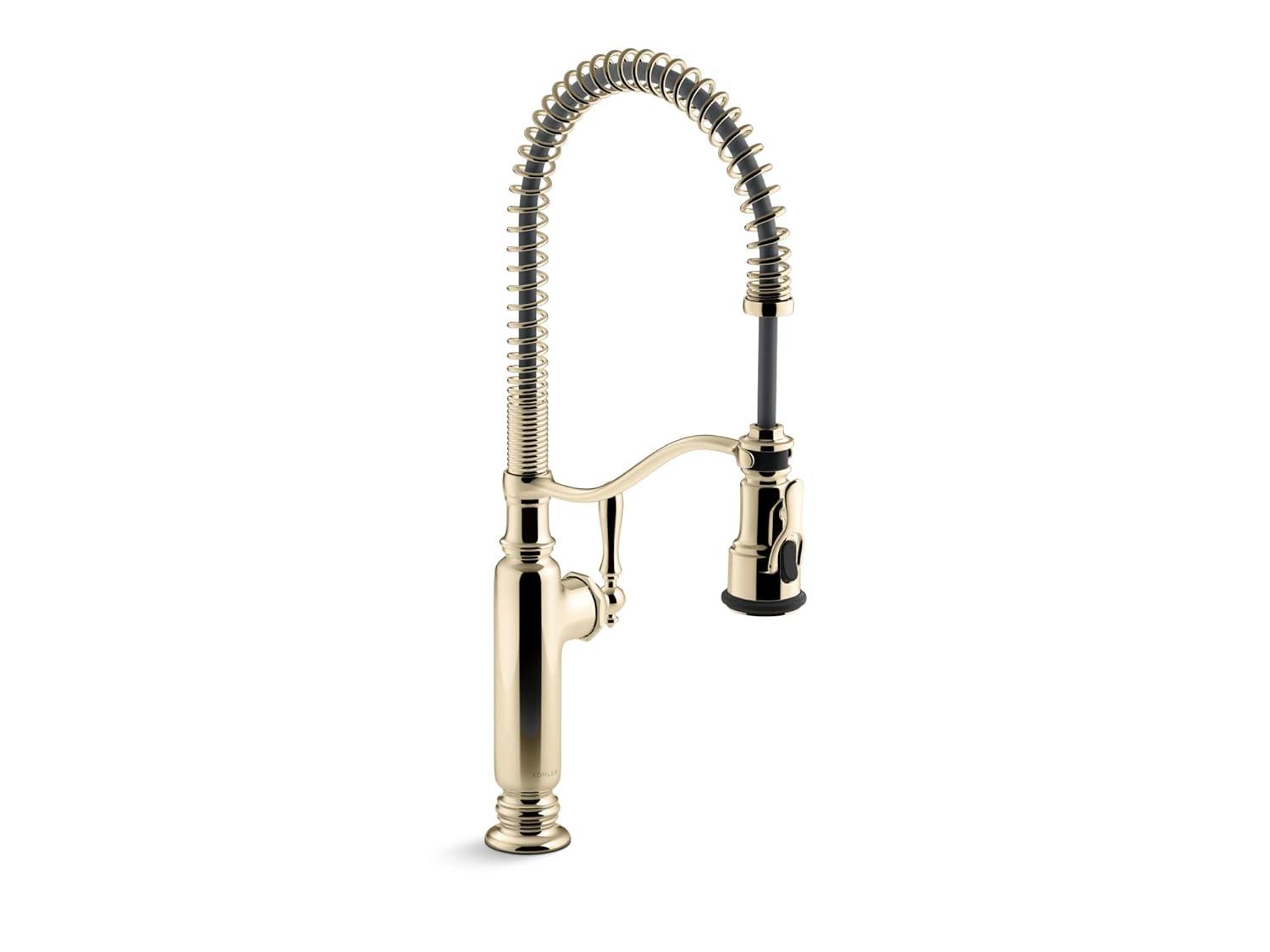 Kohler Tournant® Single Handle Semi-Professional Pre-Rinse Kitchen Faucet with Three-Function Pull Down Sprayer