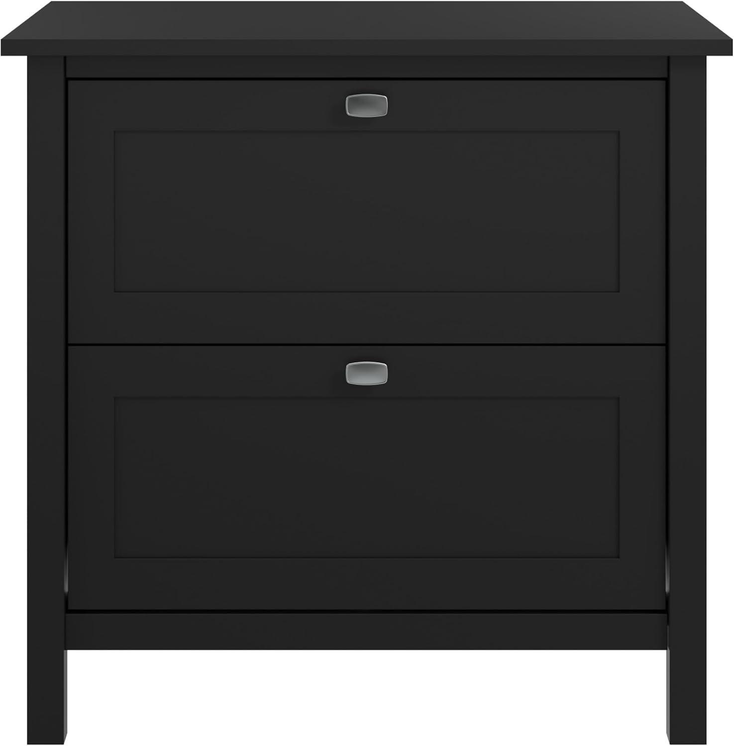 Bush Furniture Broadview 2 Drawer Lateral File Cabinet in Classic Black