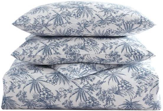 Tommy Bahama Pen And Ink Blue Cotton Duvet Cover Set