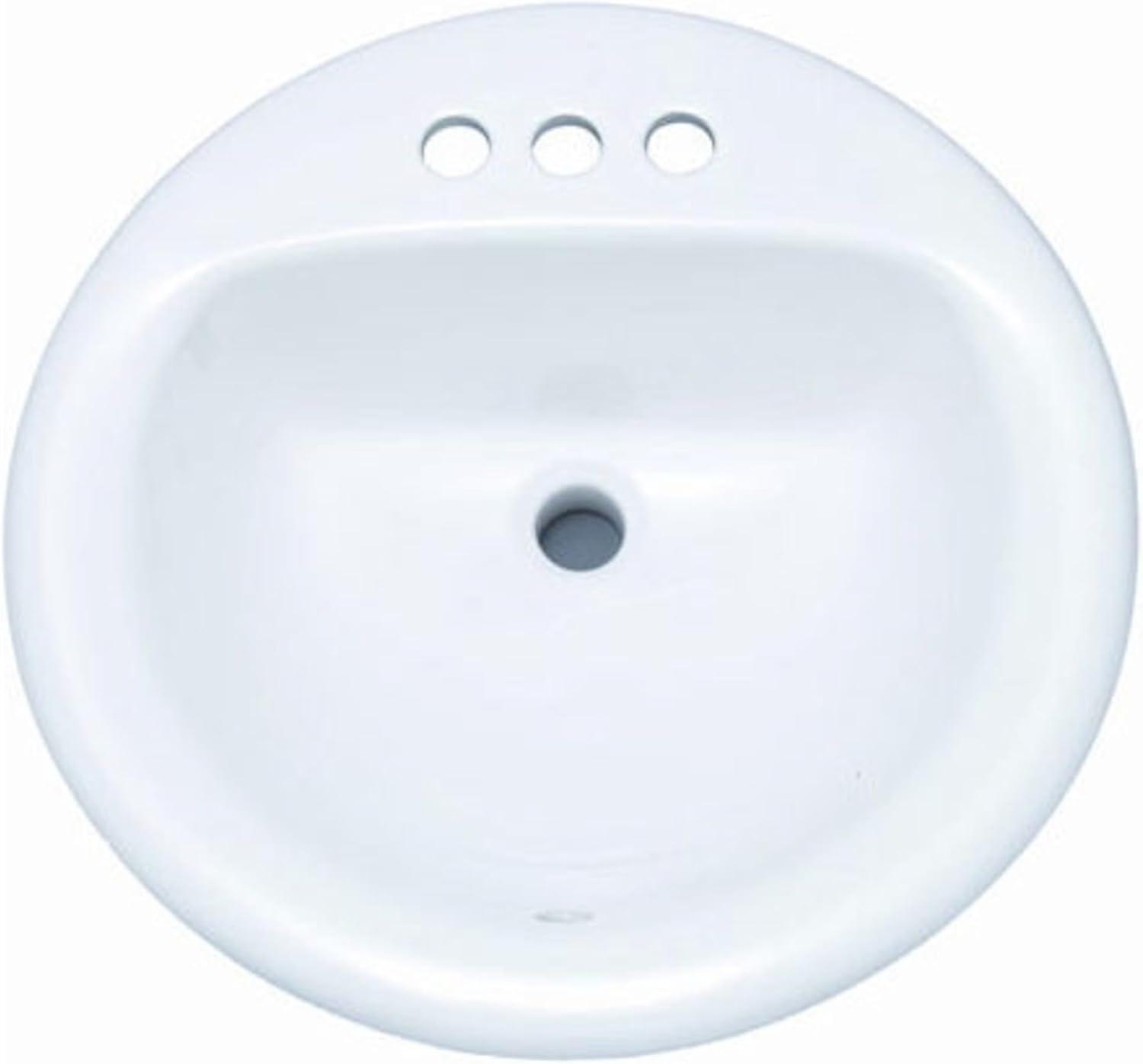 Proflo 19'' Vitreous China Circular Bathroom Sink with Overflow