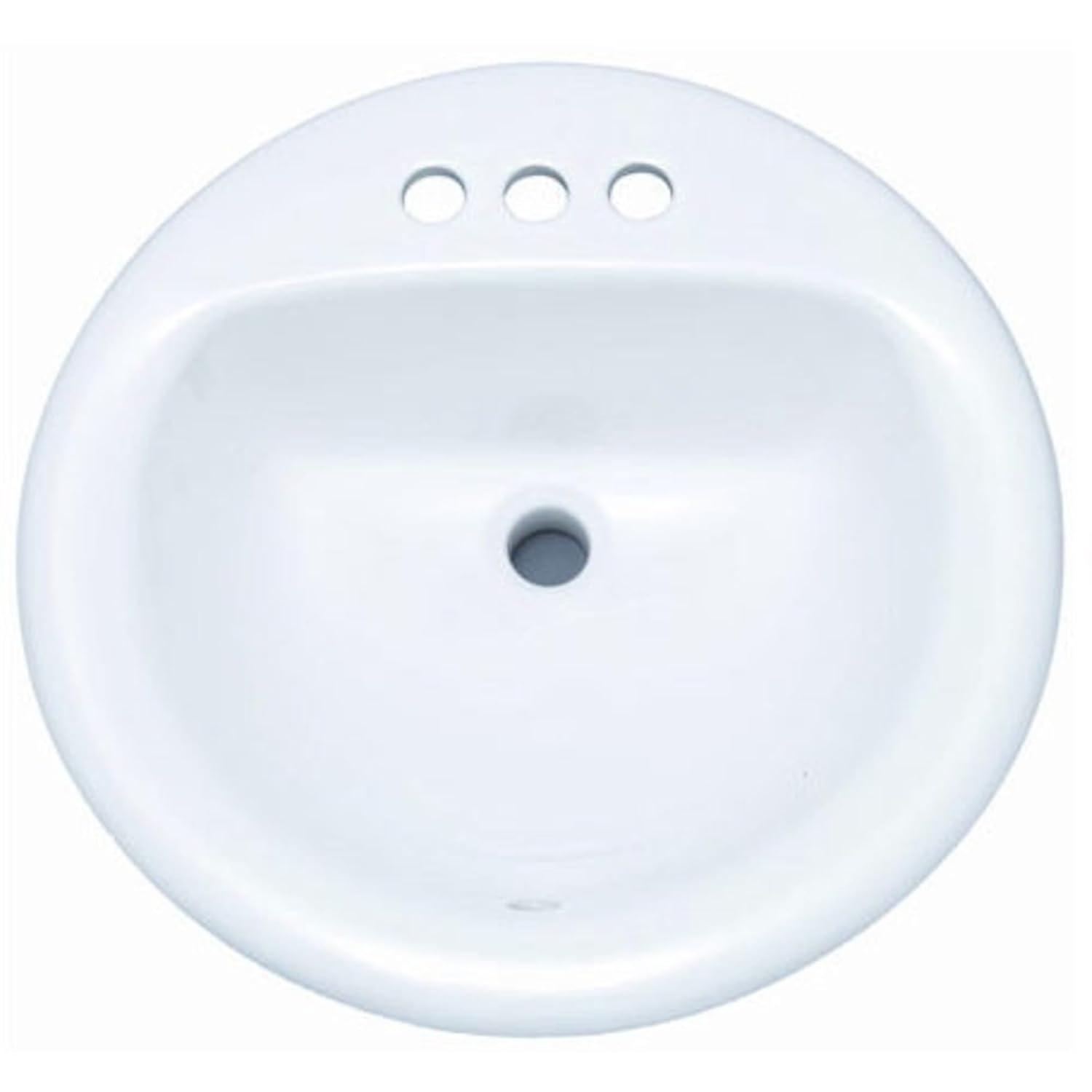 Proflo 19'' Vitreous China Circular Bathroom Sink with Overflow