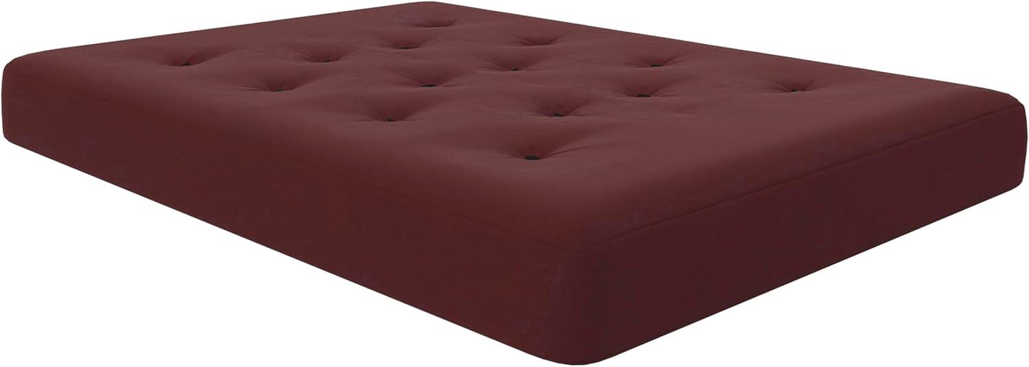 Cabernet Red Twin Innerspring Microfiber Futon Pad