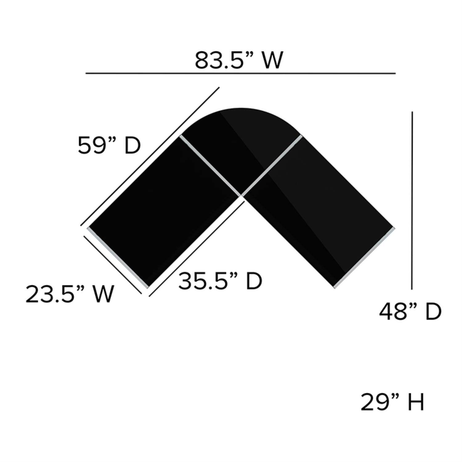 Flash Furniture L-Shaped Desk 83.5" Computer Corner Desk, Gaming Corner Desk, Home Office Corner Desk, Gaming Desk, Easy to Assemble, Black