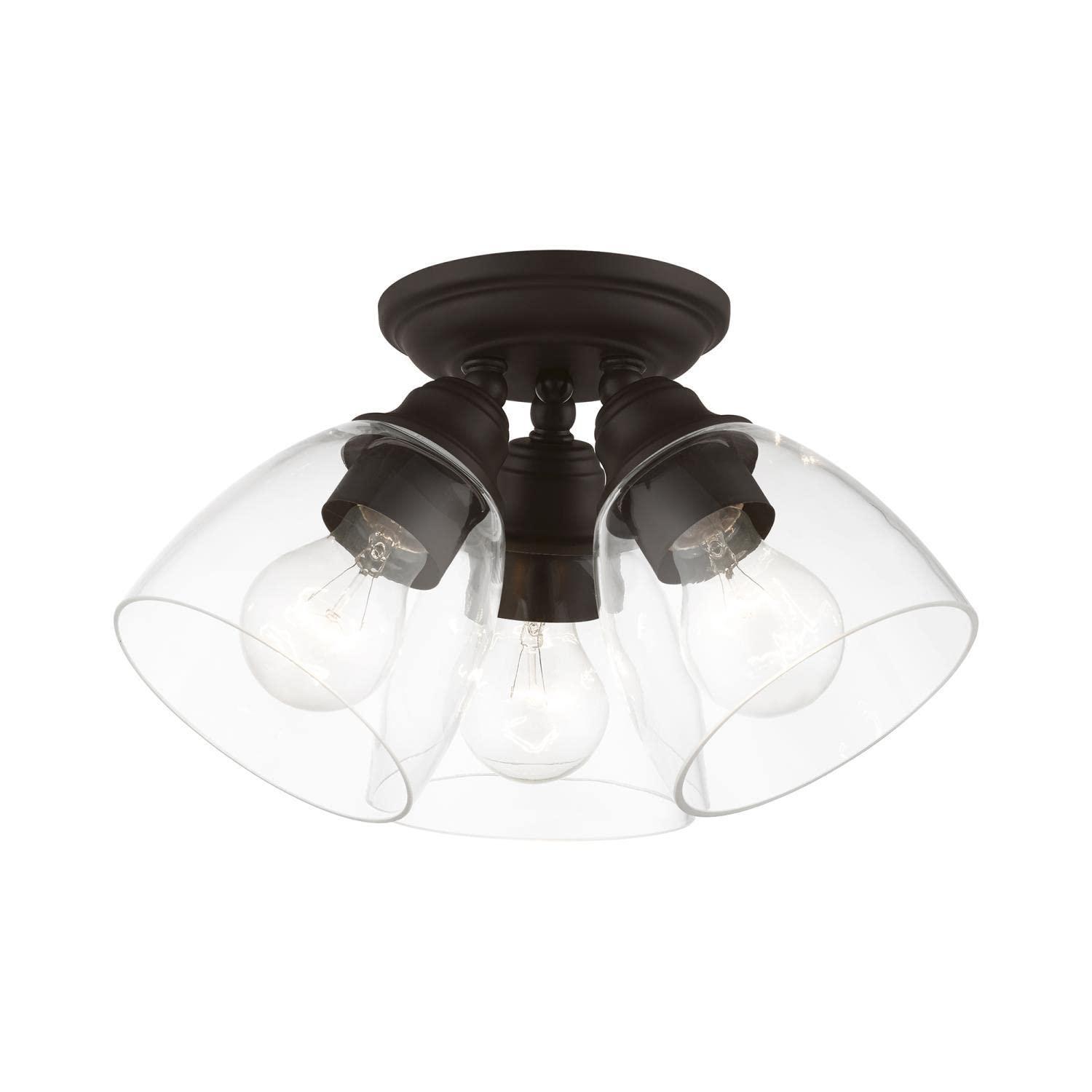 Livex Lighting Montgomery 3 - Light Flush Mount in  Bronze