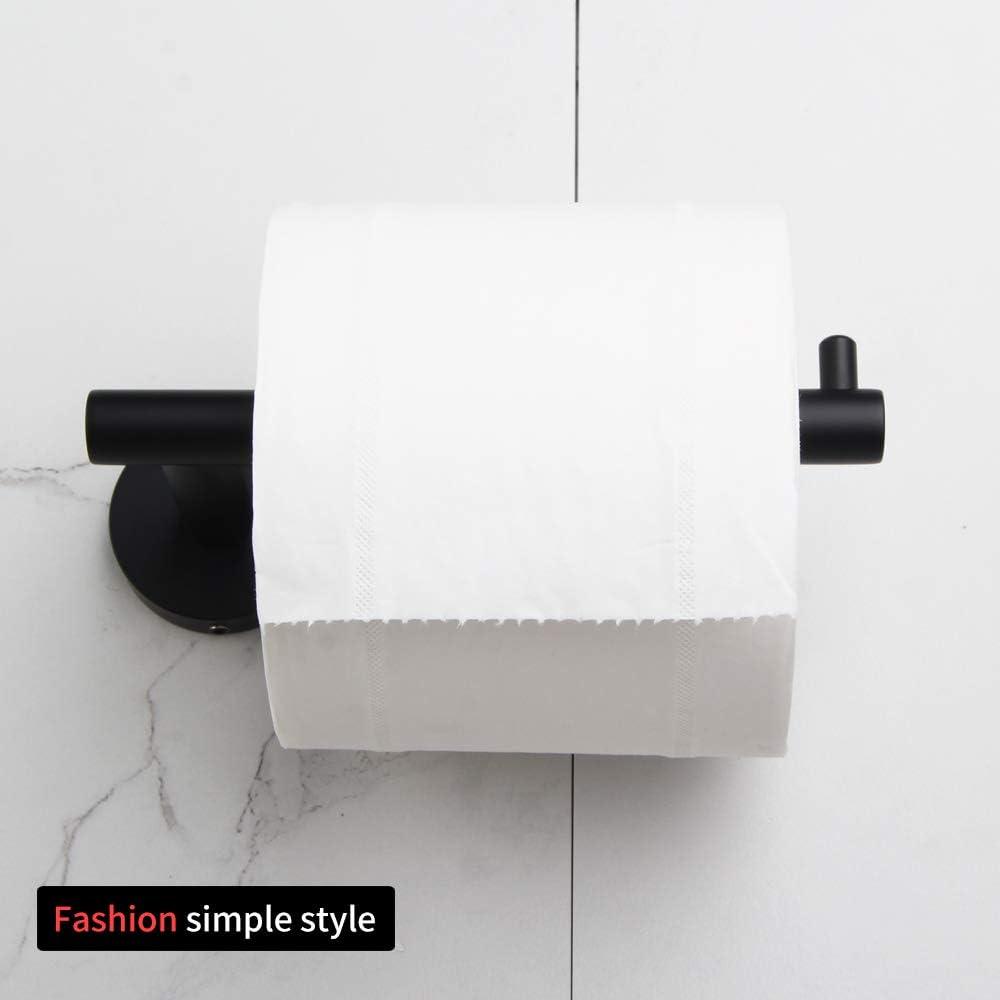 Black Toilet Paper Holder SUS304 Stainless Steel, Modern Round Tissue Roll Holders Wall Mount, Toilet Paper Roll Dispenser Bathroom Holder for Kitchen Washroom