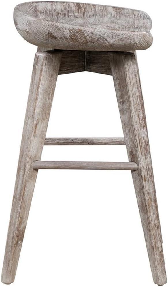 24" Bali Swivel Counter Height Barstool Barnwood - Boraam: Flared Legs, Wood Frame, 300lb Capacity