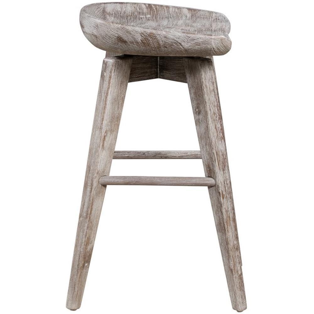 24" Bali Swivel Counter Height Barstool Barnwood - Boraam: Flared Legs, Wood Frame, 300lb Capacity