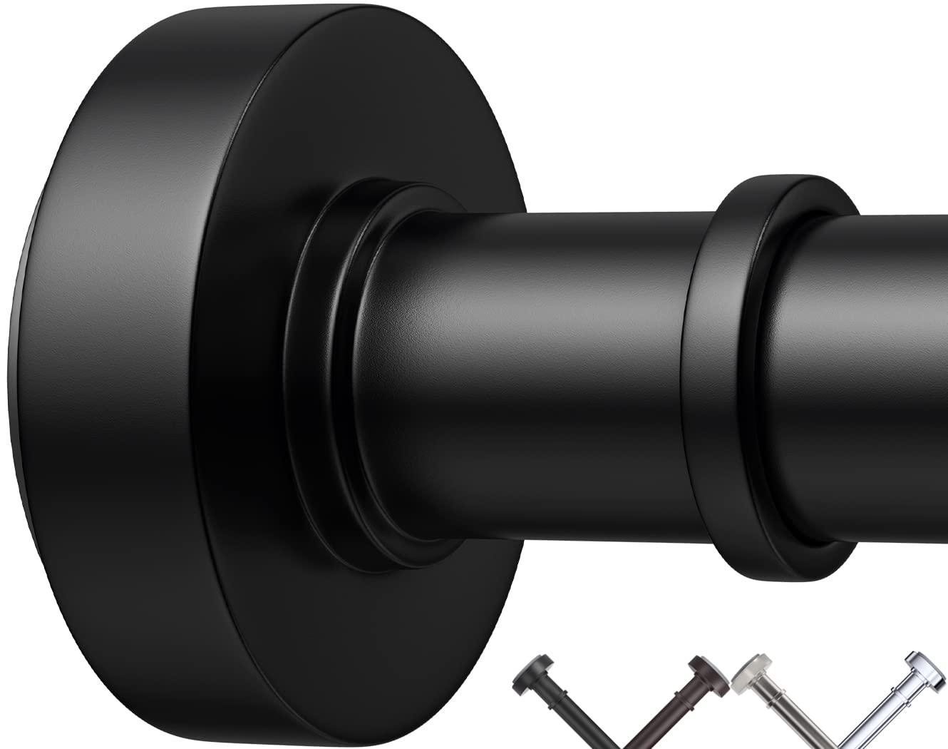 BloomFlower Chrome Shower Rod with 12 Hooks, Adjustable 43-72 inches,Rust Resistance,Tension Metal Rod,No Drill,Silver