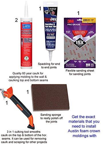 Creative Crown | 48 Ft of 3.5" Bennett Foam Crown Molding kit W/precut Corners 4 Inside and 1 Outside (Made in USA - Available in 5 Other Styles and Sizes)