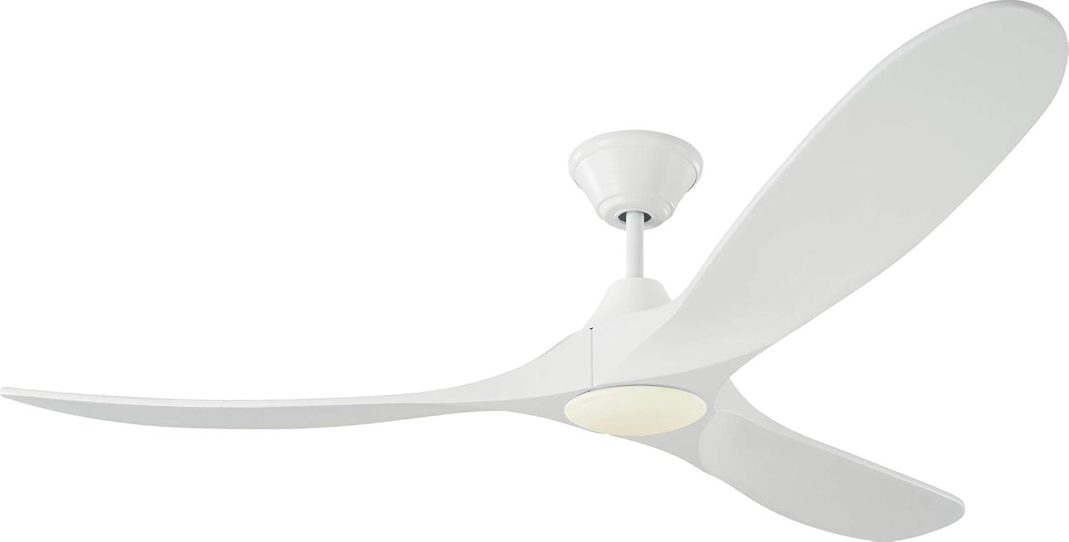 Matte White 60" Ceiling Fan with LED Light and Remote