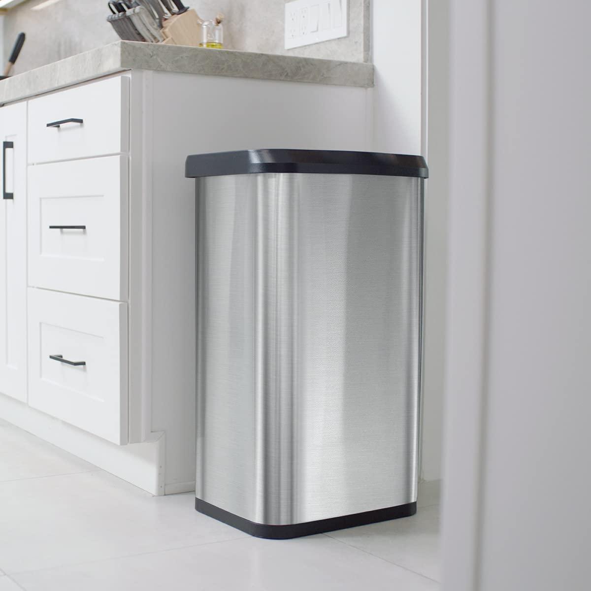 Stainless Steel 20 Gallon Motion Sensor Trash Can with Clorox Odor Protection