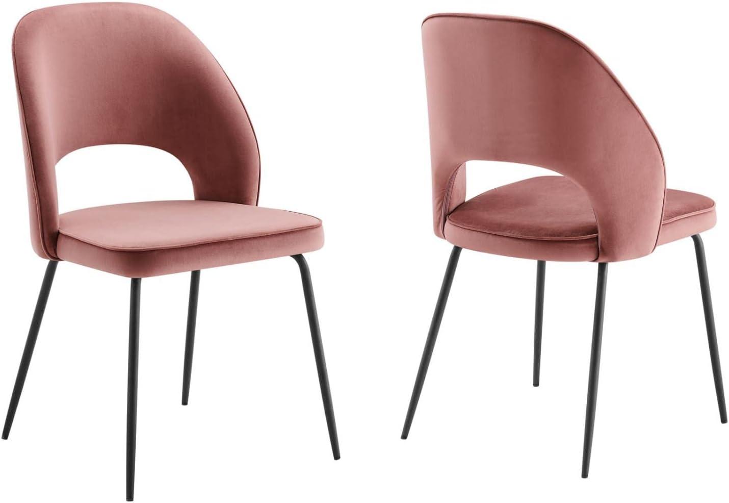 Modway Nico Performance Dining Chair, Black Dusty Rose