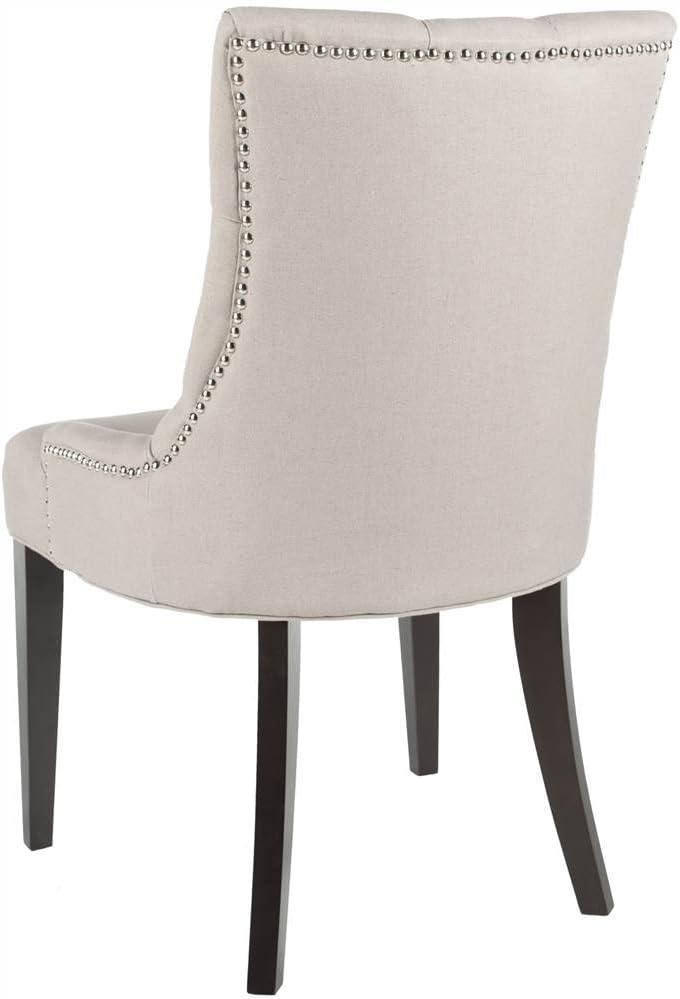 Abby 19''H Tufted Side Chairs (Set Of 2)  Silver Nail Heads - Taupe - Safavieh