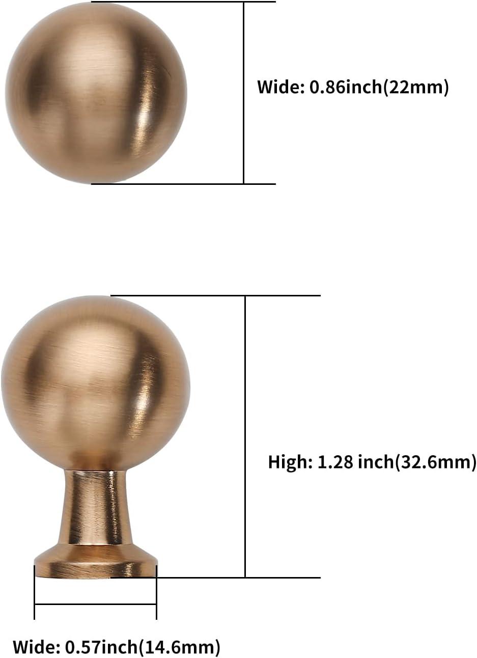 10 Pack Round Champagne Bronze Kitchen Cabinet Knobs