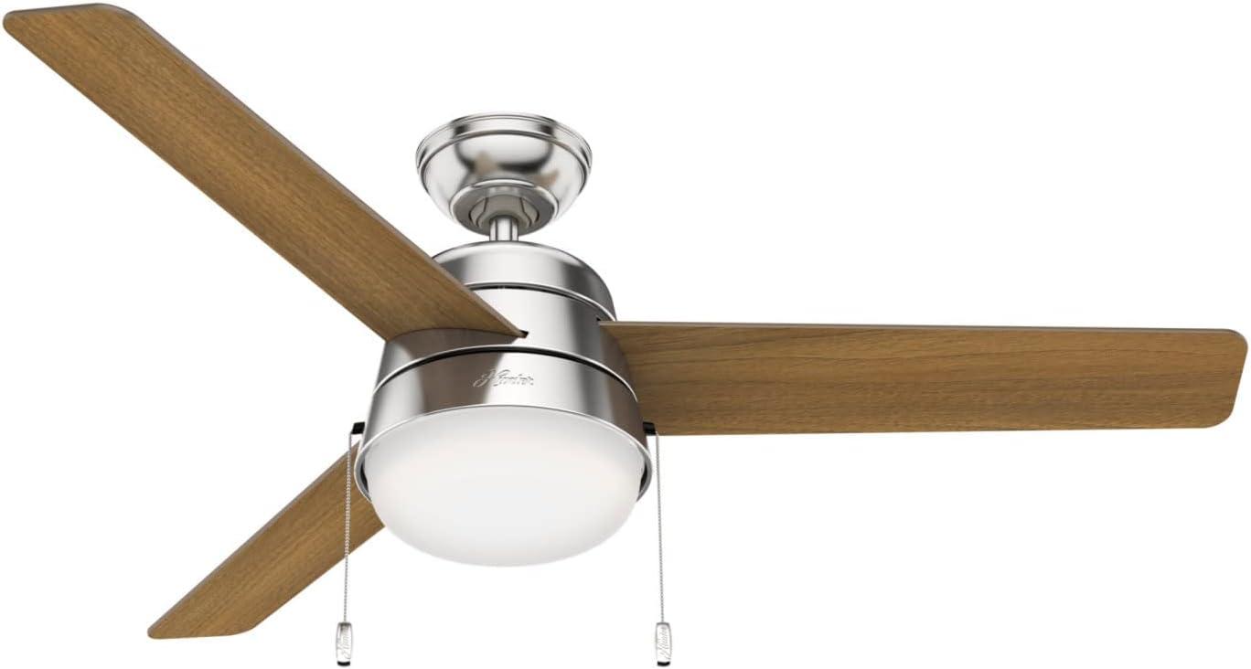52" Aker 3 - Blade Indoor Standard Ceiling Fan with Pull Chain and Light Kit Included