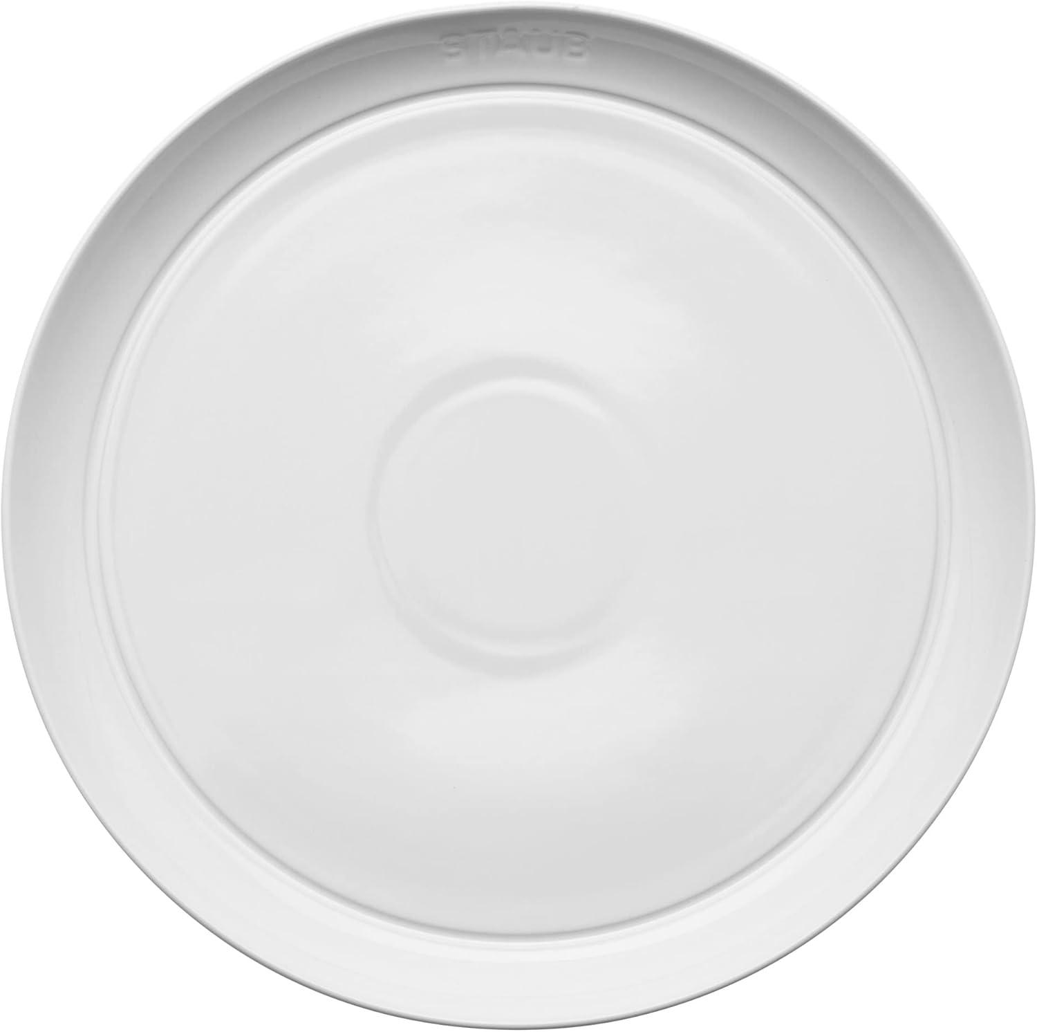 White Porcelain Microwave-Safe Dinner Plate Set, 11-Inch