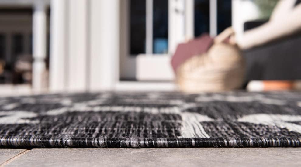 Unique Loom 6' 1 x 9' 0 Rectangle Indoor/Outdoor Safari Charcoal Gray Area Rug