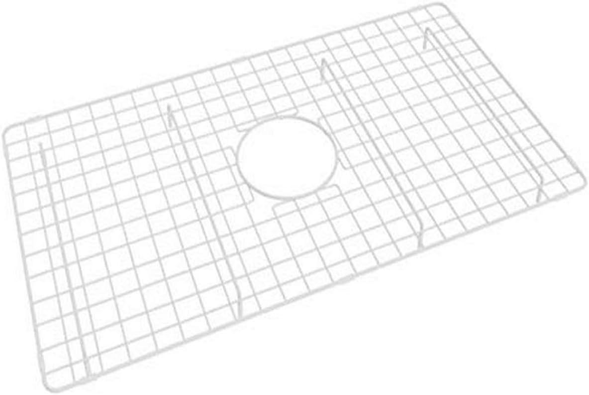 Rohl Wire Sink Grid For Um3018 Kitchen Sinks With Center Drain Hole In White Abcite Vinyl With Feet 14 1/4" X 26"