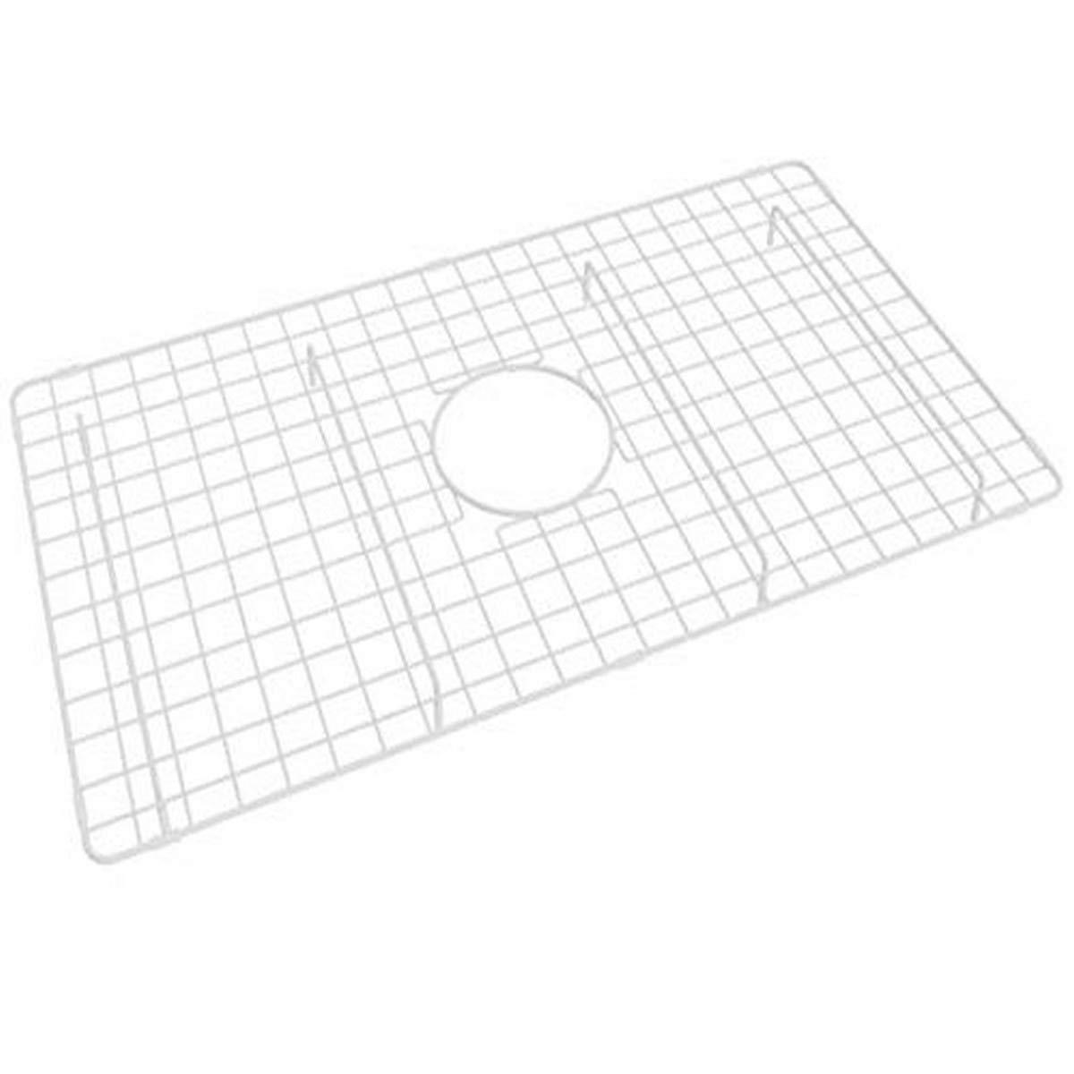 Rohl Wire Sink Grid For Um3018 Kitchen Sinks With Center Drain Hole In White Abcite Vinyl With Feet 14 1/4" X 26"