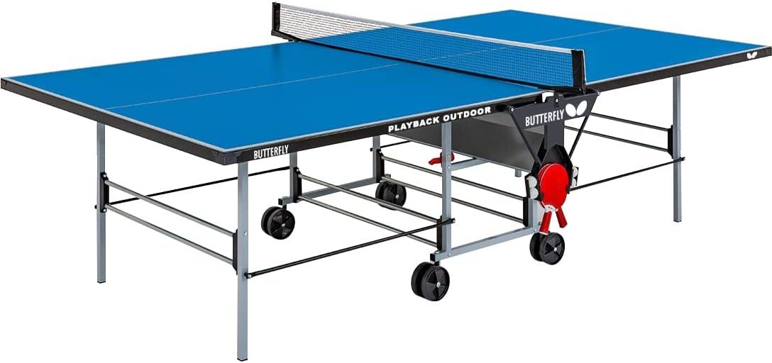 Butterfly Indoor/Outdoor Playback Rollaway Foldable Table Tennis Table (6mm Thick)