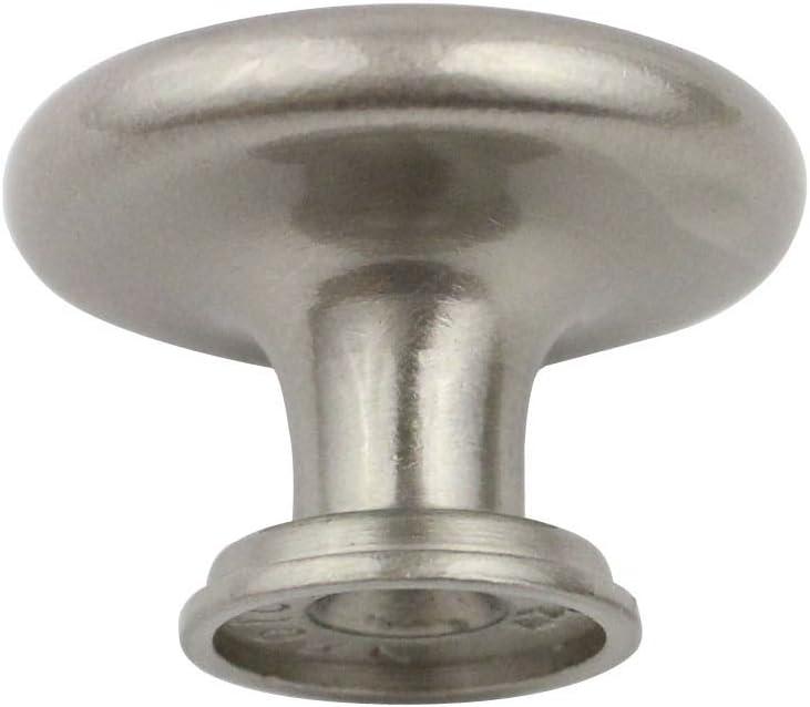 Brushed Nickel Round Zinc Cabinet Knobs with Mounting Hardware (15 Pack)