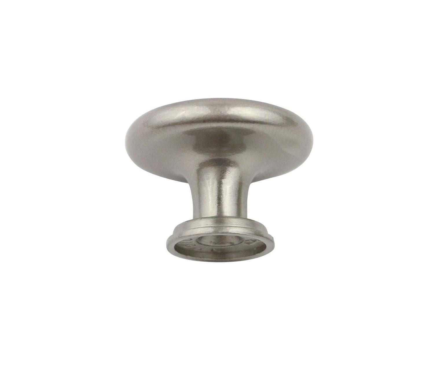 Brushed Nickel Round Zinc Cabinet Knobs with Mounting Hardware (15 Pack)