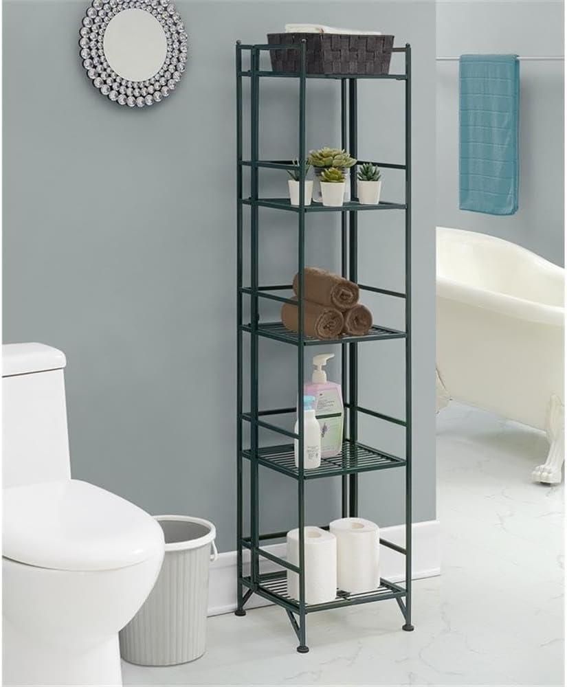 Convenience Concepts Xtra Storage 5 Tier Folding Metal Shelf, Forest Green