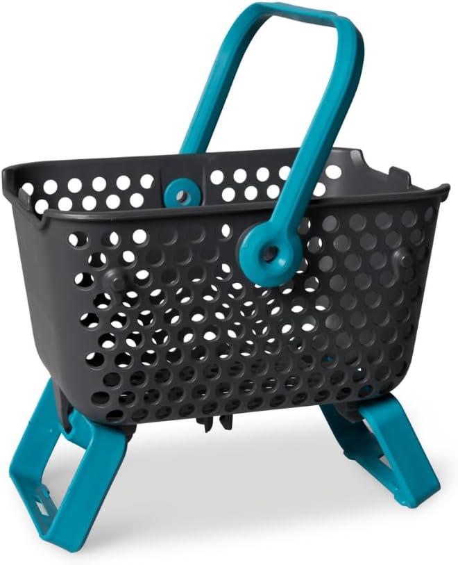 Gardener's Supply Company Multipurpose Mini Garden Basket | Mini Mod Hod For Collecting, Carrying, and Cleaning | Folding Legs and Handle | 9.5"L X 7"