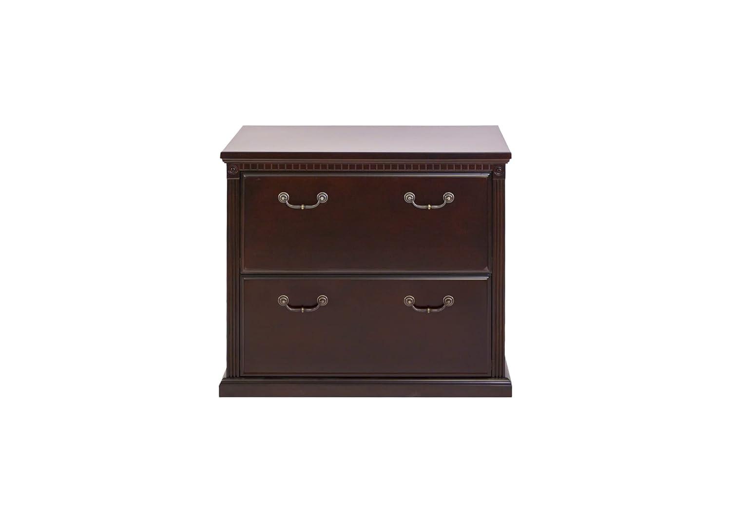 Huntington Two Wood Drawer Lateral File Cabinet Office Storage File Cherry