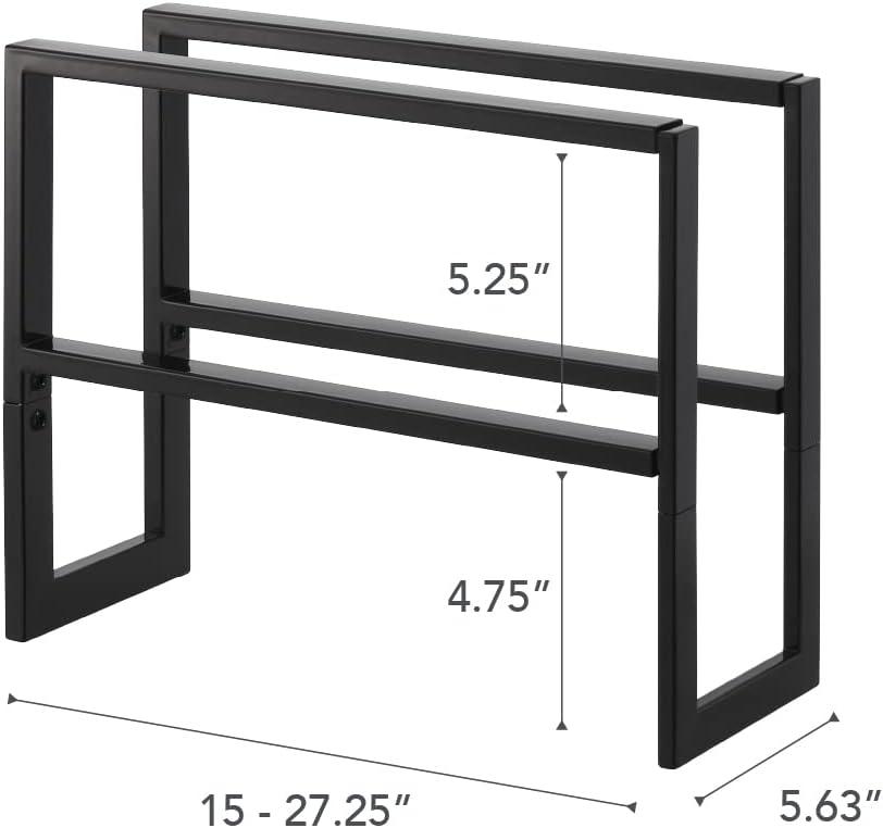 Yamazaki Home 2 Shelves Adjustable Shoe Rack, Large, Double, Steel,Holds 6 to 12 shoes, Expandable