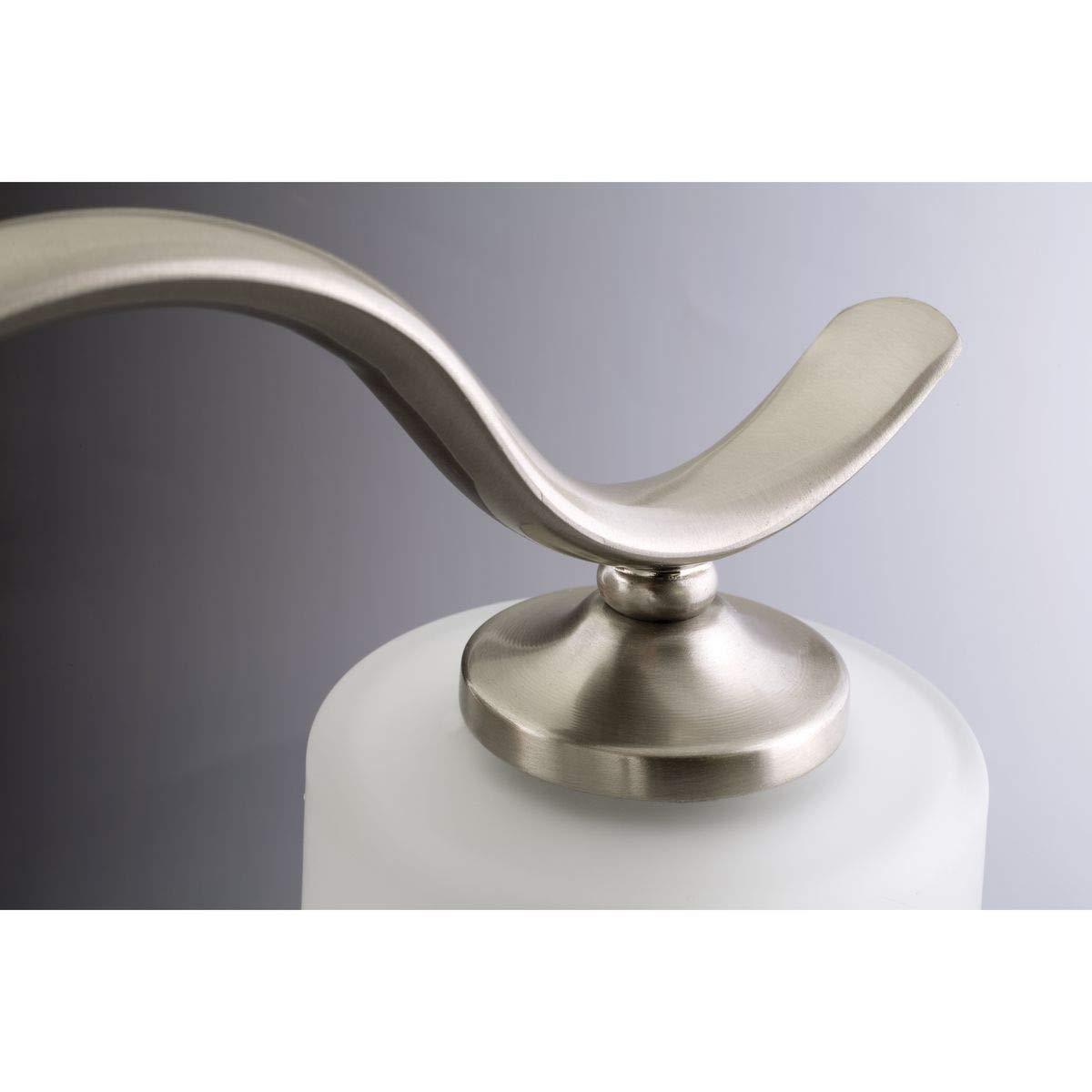 Progress Lighting Inspire 3-Light Wall Light, Brushed Nickel, Etched Glass Shade