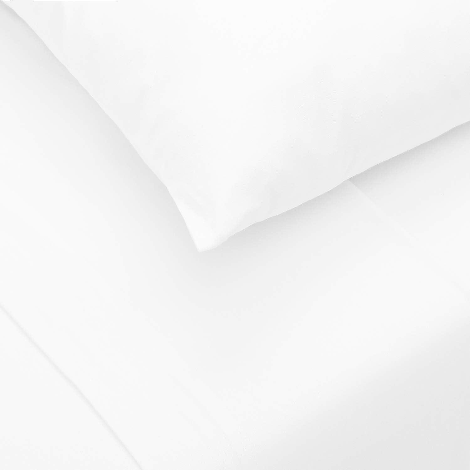 Mellanni Jersey Sheet Set 4 Piece 100% Cotton Deep Pocket Bed Sheets and Pillowcases, Queen, White