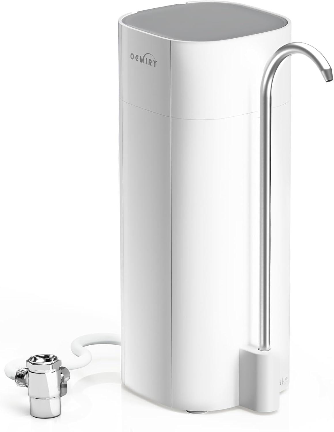 Countertop Water Filtration System, 8000 Gallons Alkaline Water Filter, Reduces 99.99% Lead, Chlorine, Heavy Metals, Bad Taste & Odor OM-CF02(1 Filter Included)