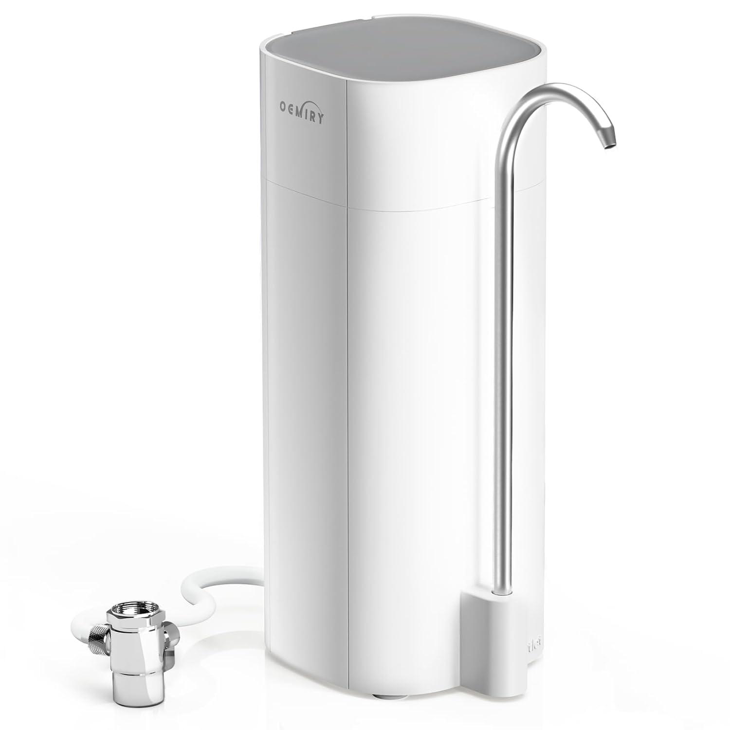 Countertop Water Filtration System, 8000 Gallons Alkaline Water Filter, Reduces 99.99% Lead, Chlorine, Heavy Metals, Bad Taste & Odor OM-CF02(1 Filter Included)